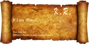 Kiss Raul névjegykártya